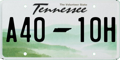 TN license plate A4010H
