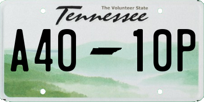TN license plate A4010P