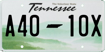 TN license plate A4010X