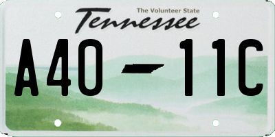 TN license plate A4011C