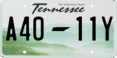 TN license plate A4011Y