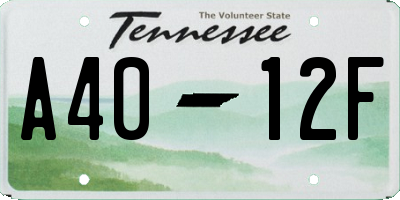 TN license plate A4012F
