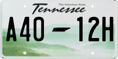 TN license plate A4012H