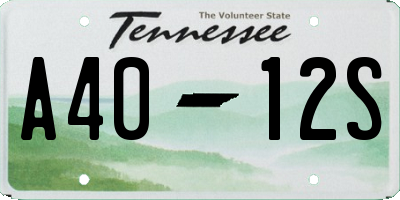 TN license plate A4012S