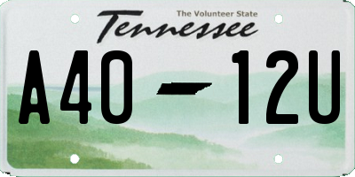 TN license plate A4012U