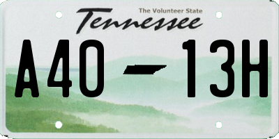TN license plate A4013H