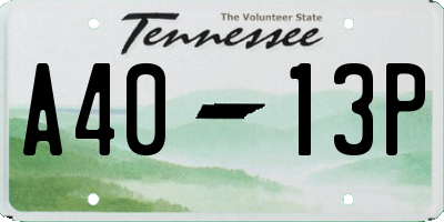 TN license plate A4013P