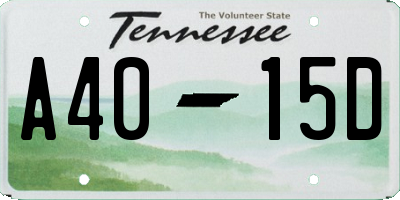 TN license plate A4015D