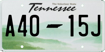 TN license plate A4015J