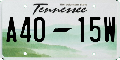 TN license plate A4015W