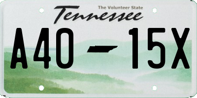 TN license plate A4015X