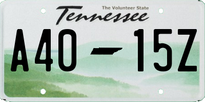 TN license plate A4015Z