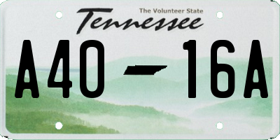 TN license plate A4016A