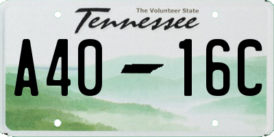 TN license plate A4016C