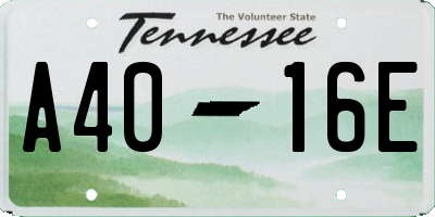 TN license plate A4016E
