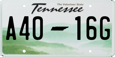 TN license plate A4016G