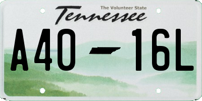 TN license plate A4016L