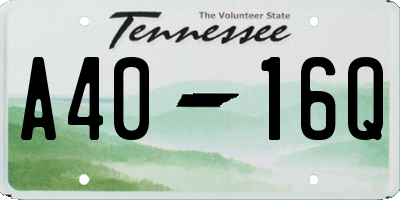 TN license plate A4016Q