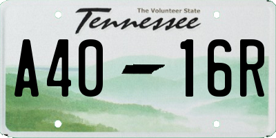 TN license plate A4016R