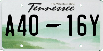 TN license plate A4016Y