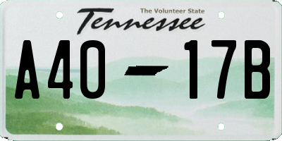 TN license plate A4017B