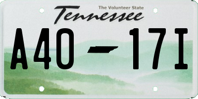 TN license plate A4017I