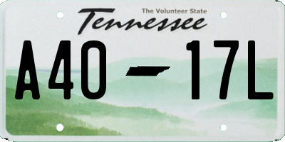 TN license plate A4017L