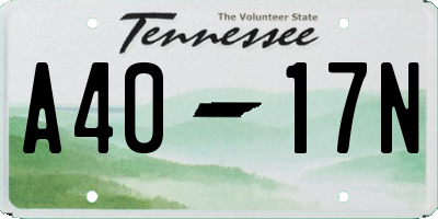 TN license plate A4017N