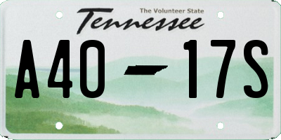 TN license plate A4017S