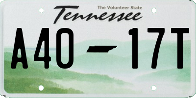 TN license plate A4017T