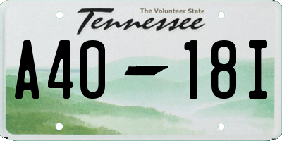 TN license plate A4018I