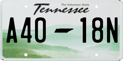 TN license plate A4018N