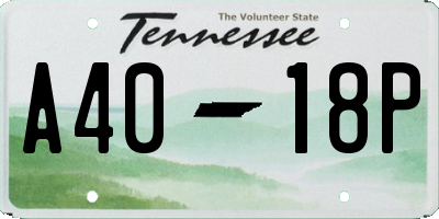 TN license plate A4018P