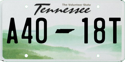 TN license plate A4018T