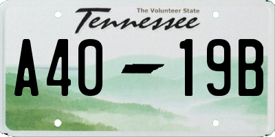 TN license plate A4019B