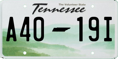 TN license plate A4019I