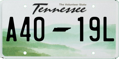 TN license plate A4019L