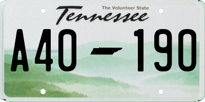 TN license plate A4019O