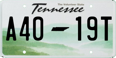 TN license plate A4019T