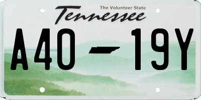 TN license plate A4019Y