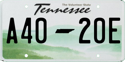 TN license plate A4020E