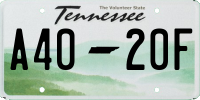 TN license plate A4020F