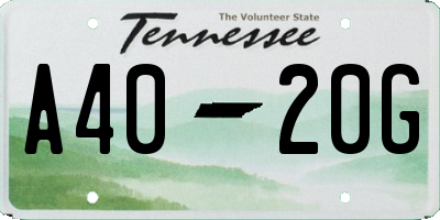 TN license plate A4020G