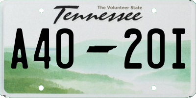 TN license plate A4020I