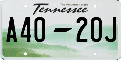 TN license plate A4020J
