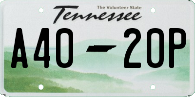 TN license plate A4020P