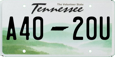 TN license plate A4020U
