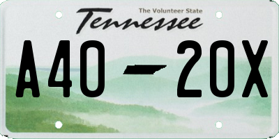 TN license plate A4020X