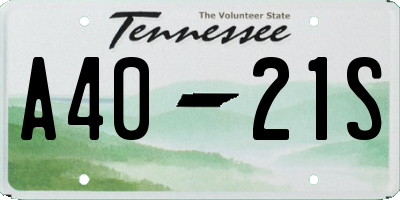 TN license plate A4021S