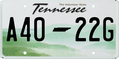 TN license plate A4022G